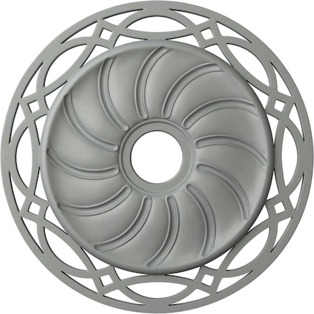 Ekena Millwork Loera Ceiling Medallion (Fits Canopies up to 6 1/4"), 26 5/8"OD x 4 1/2"ID x 1 3/8"P, Primed White CM26LO
